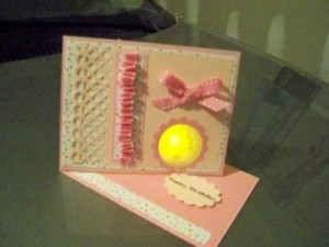 Pink birthday easel light on