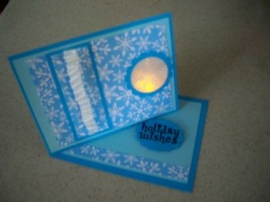 snowflake easel card lit
