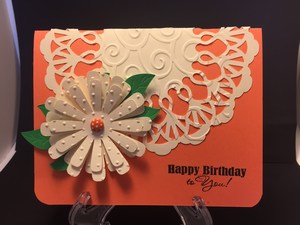 Orange card w doiley