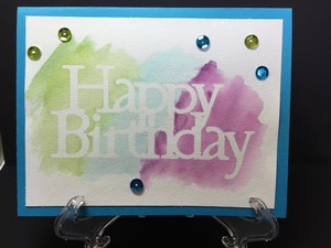 Large Happy birthday watercolor